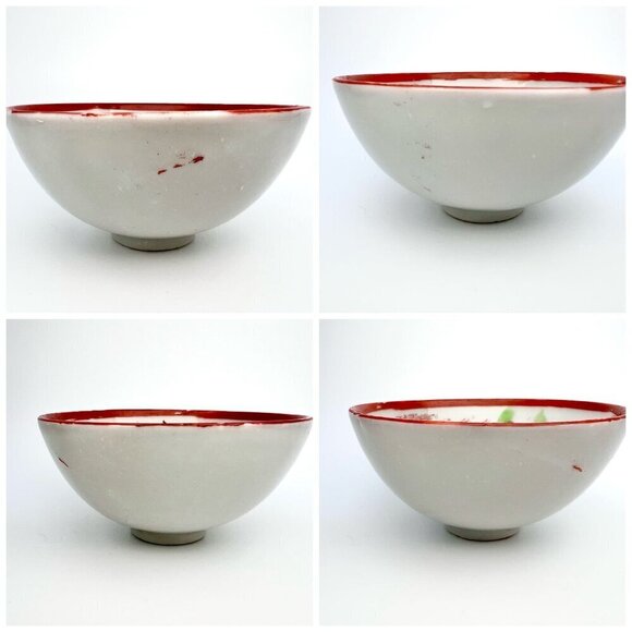 Vintage Japanese Porcelain Bowl Set Hand-Painted Geisha Motif - Picture 8 of 10